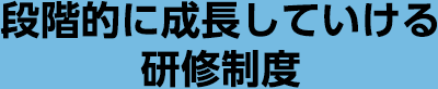 段階的に成長していける 研修制度